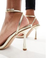 Simmi London Damira strappy barely there sandal in gold