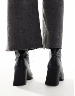 zip front ankle boot in black