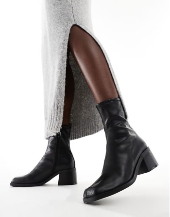 Ranger smart mid-heel boots in black