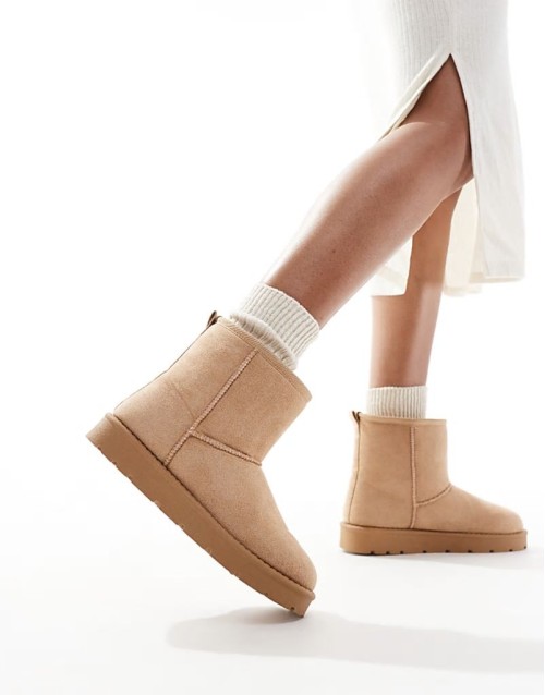 cosy ankle boots in sand
