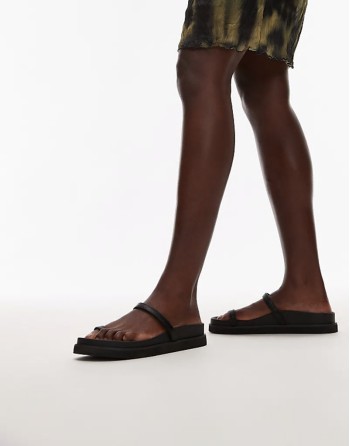 Josh minimal flat sandal in black