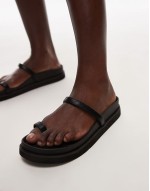 Josh minimal flat sandal in black
