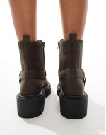 buckle biker chelsea boot in brown