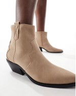 mid leg fringe western boots in white