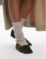 Lotus premium suede ballets in khaki