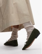 Lotus premium suede ballets in khaki