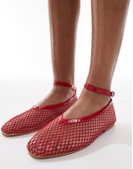 Arosa ballet shoes with buckle in mesh red