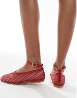 Arosa ballet shoes with buckle in mesh red
